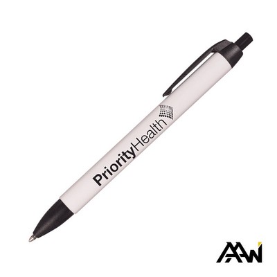 Widebody Pen w/Glossy White Barrel - Matte Colored Accent