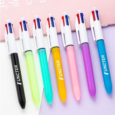 4-Colors Original Retractable Ballpoint Pen Medium Point Tip