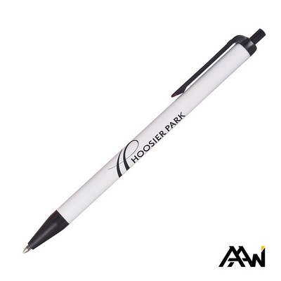 Value Slim Pen w/Glossy White Barrel - Matte Colored Accent